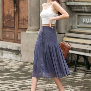 Summer Womens pleated chiffon skirt